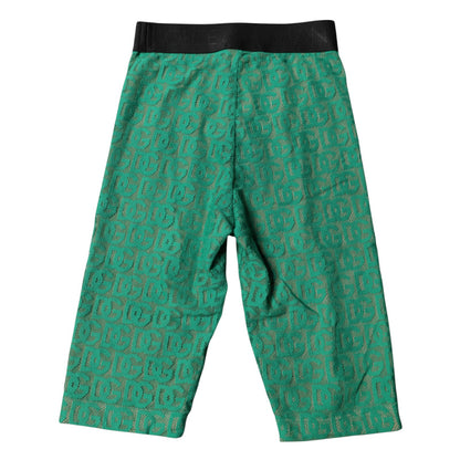 Dolce &amp; Gabbana – Kurze Strumpfhose mit grünem Logo und Monogramm