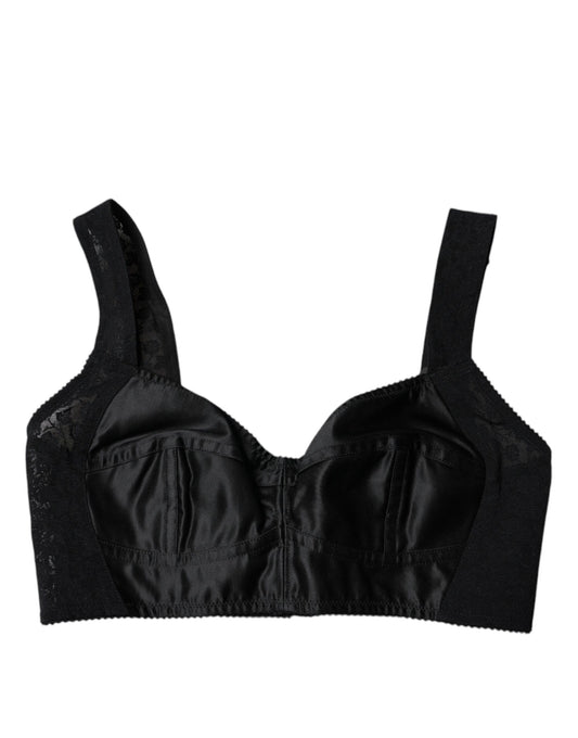 Schwarze Nylon-Balconcino-Büstenhalter-Unterwäsche von Dolce &amp; Gabbana
