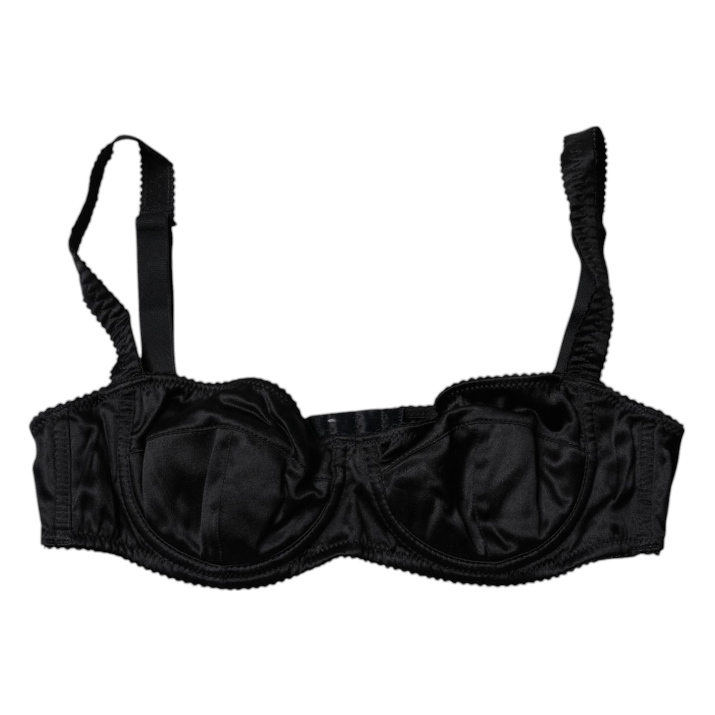 Dolce &amp; Gabbana Balconette-BH aus schwarzer Stretchseide