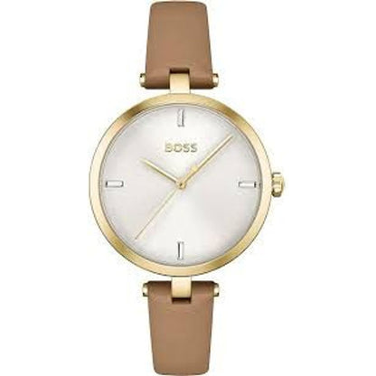 Hugo Boss Beige Lederuhr