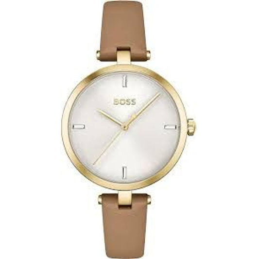Hugo Boss Beige Lederuhr