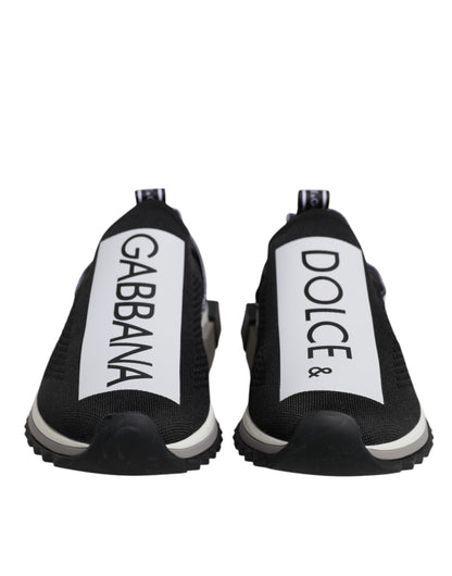 Dolce &amp; Gabbana Black White Slip On Sorrento Sneakers Shoes
