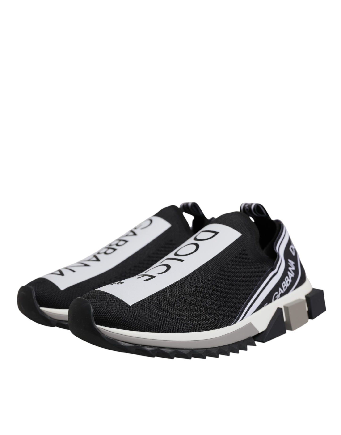 Dolce &amp; Gabbana Black White Slip On Sorrento Sneakers Shoes