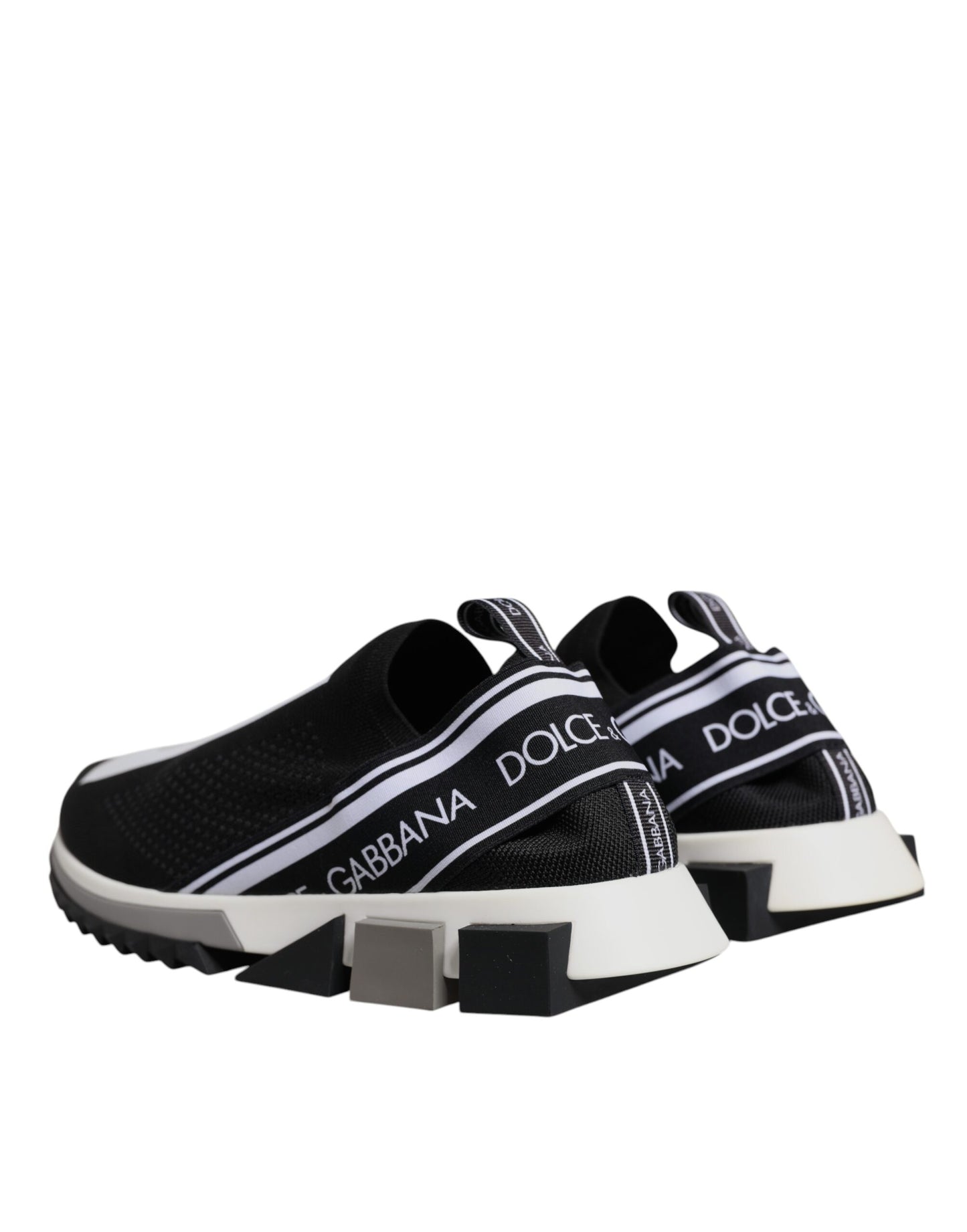 Dolce &amp; Gabbana Black White Slip On Sorrento Sneakers Shoes