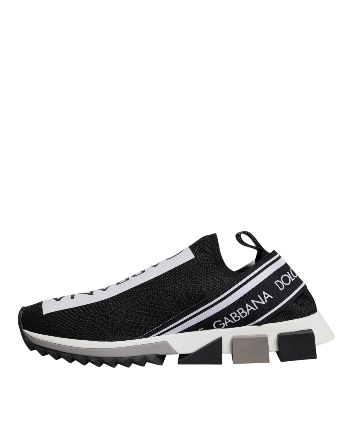 Dolce &amp; Gabbana Black White Slip On Sorrento Sneakers Shoes