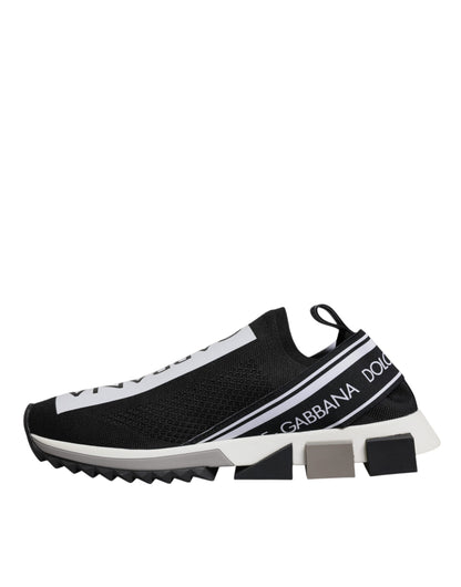 Dolce &amp; Gabbana Black White Slip On Sorrento Sneakers Shoes