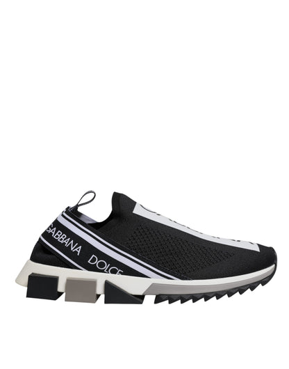 Dolce &amp; Gabbana Black White Slip On Sorrento Sneakers Shoes