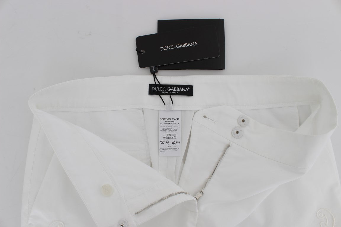 Dolce &amp; Gabbana Weißes Kleid mit Blumenausschnitt und Sicily-Hose