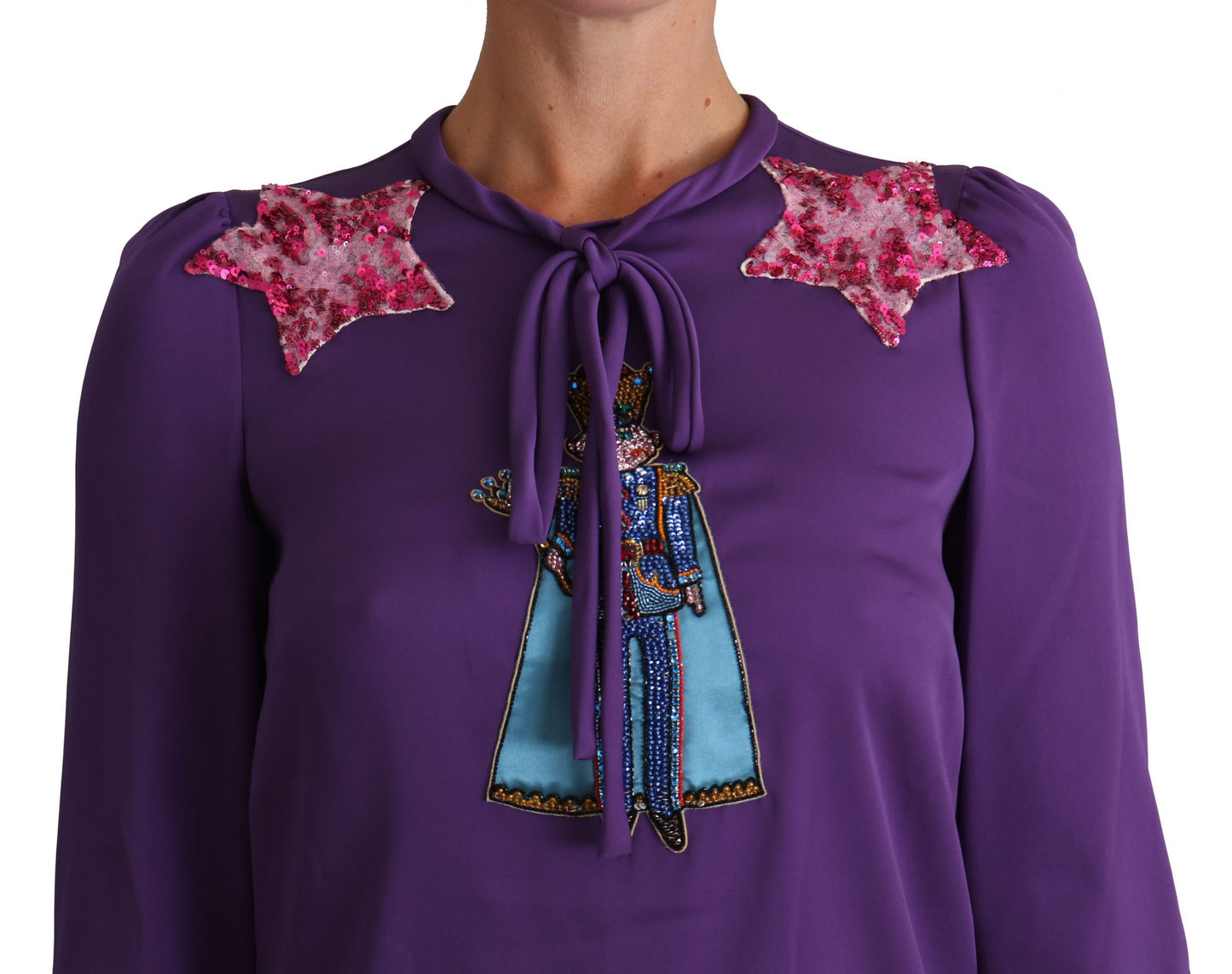 Dolce &amp; Gabbana Lila Bluse Prince Fairy Tale Verziertes Top