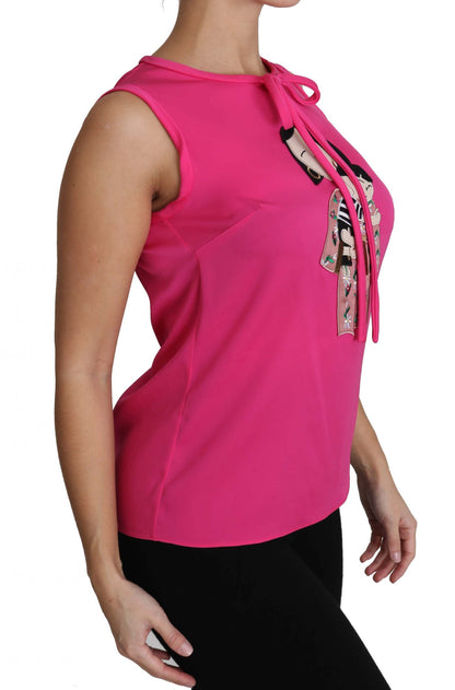 Dolce &amp; Gabbana Pink Family Seiden-Tanktop Mama Bluse Top Shirt