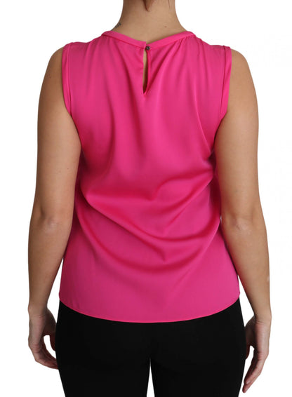 Dolce &amp; Gabbana Pink Family Seiden-Tanktop Mama Bluse Top Shirt