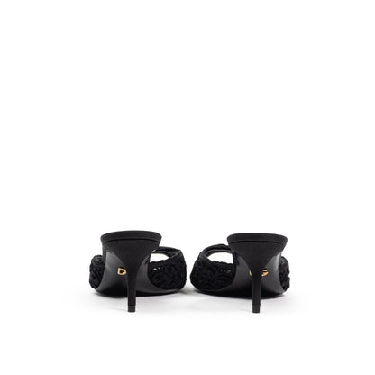 Dolce &amp; Gabbana Schwarze Baumwollsandale