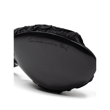 Dolce &amp; Gabbana Schwarze Baumwollsandale