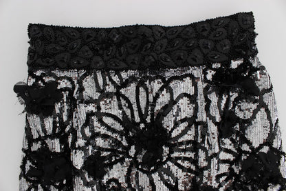 Dolce &amp; Gabbana – Schwarze Mini-Shorts mit Kristallpailletten 