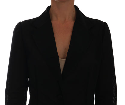 Dolce &amp; Gabbana – Schwarze Blazerjacke aus Nylonnetz
