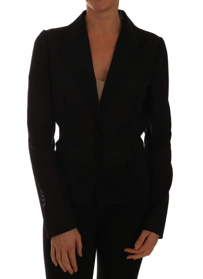 Dolce &amp; Gabbana – Schwarze Blazerjacke aus Nylonnetz