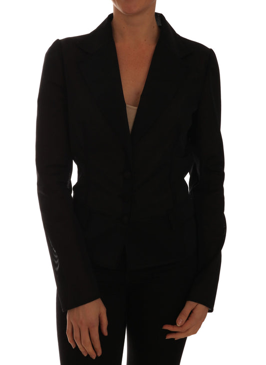 Dolce &amp; Gabbana – Schwarze Blazerjacke aus Nylonnetz