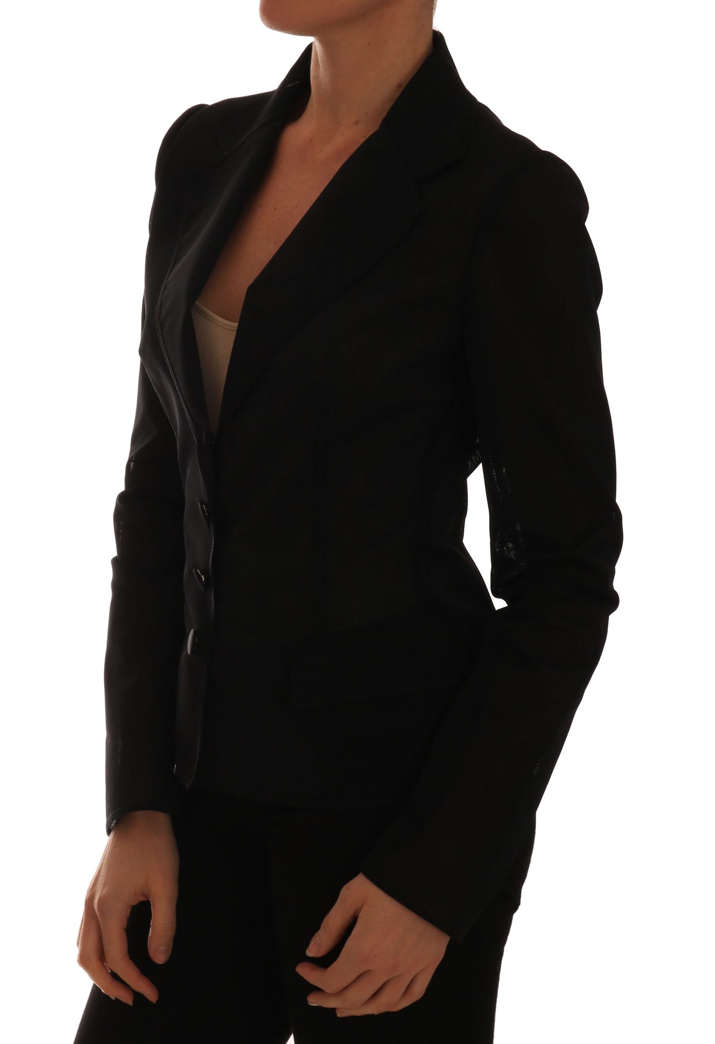 Dolce &amp; Gabbana – Schwarze Blazerjacke aus Nylonnetz