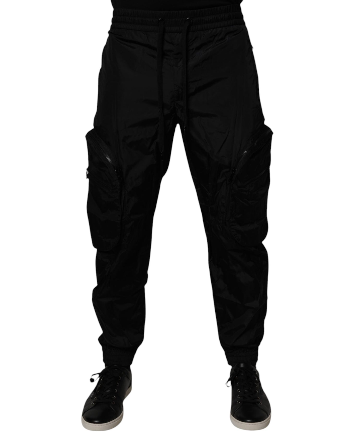Dolce &amp; Gabbana Black Nylon Cargo Jogger Men Sweatpants Pants