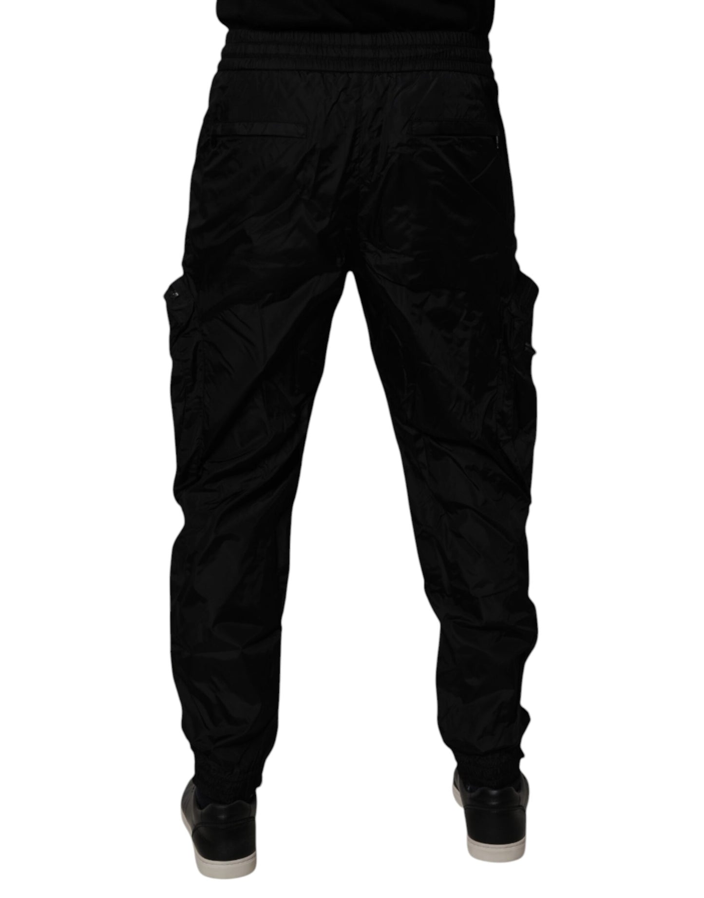 Dolce &amp; Gabbana Black Nylon Cargo Jogger Men Sweatpants Pants