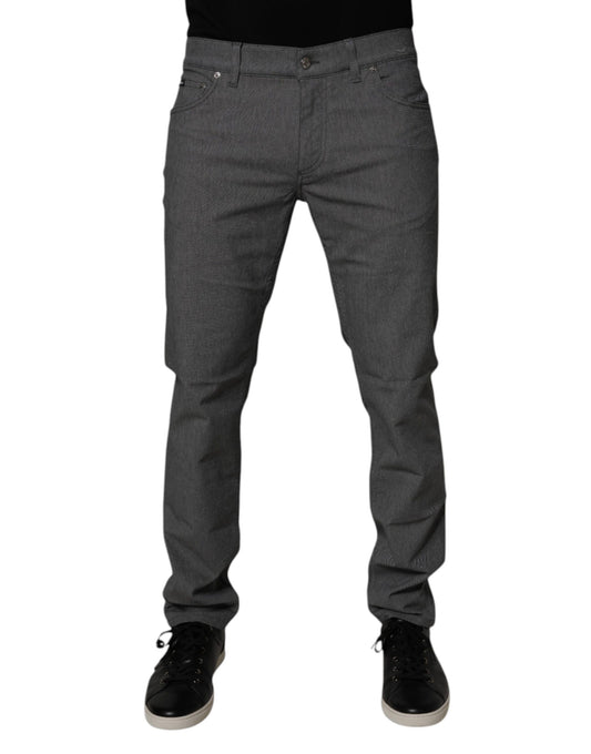 Dolce &amp; Gabbana – Graue Skinny-Jeans aus Baumwollstretch