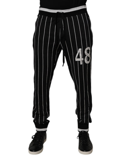 Dolce &amp; Gabbana – Jogginghose mit schwarzen und weißen Streifen