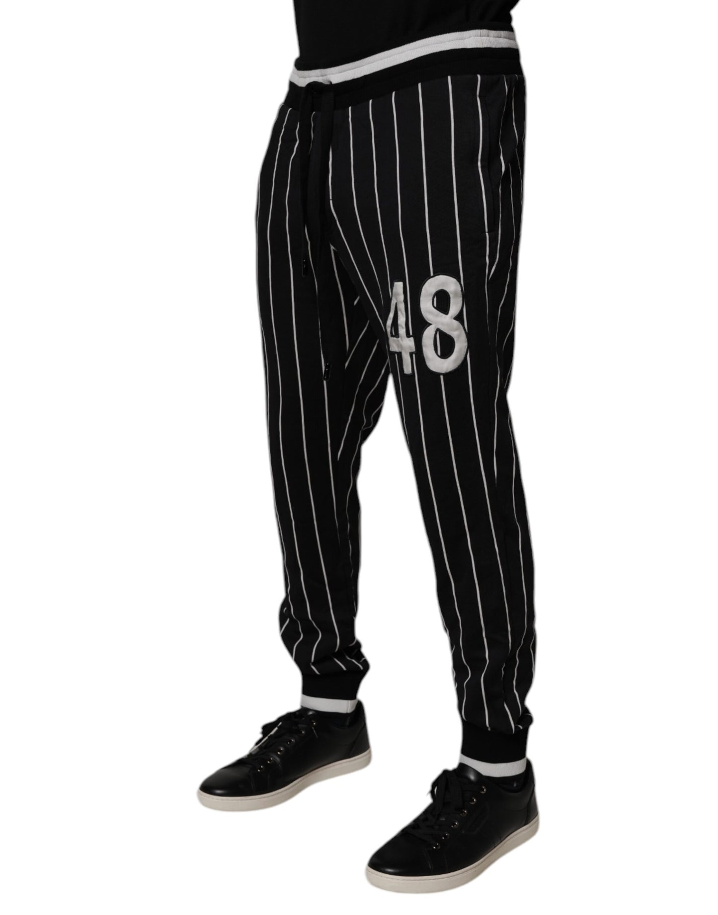 Dolce &amp; Gabbana – Jogginghose mit schwarzen und weißen Streifen