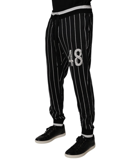 Dolce &amp; Gabbana – Jogginghose mit schwarzen und weißen Streifen