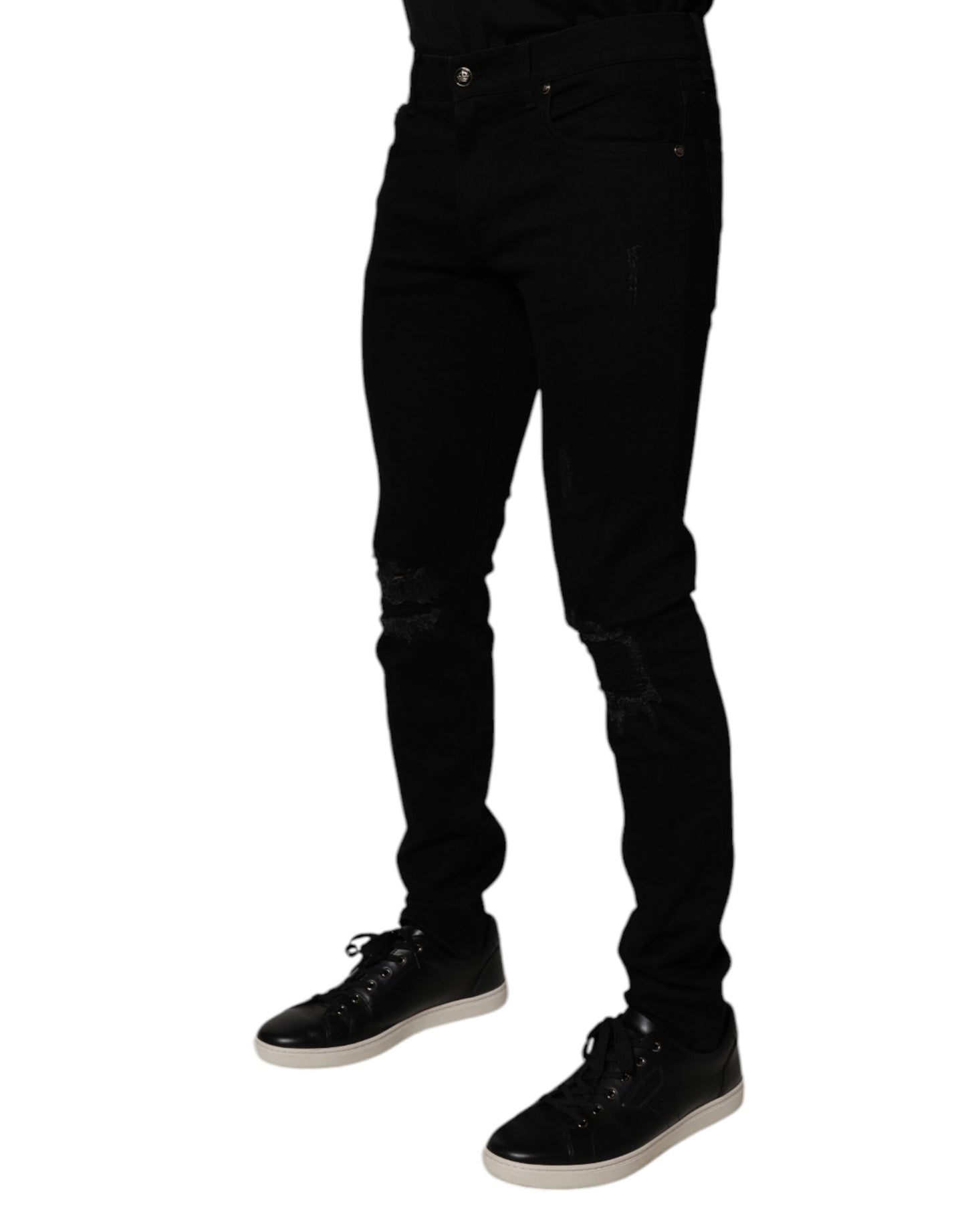 Dolce &amp; Gabbana Schwarze Skinny-Jeans aus Baumwollstretch für Herren