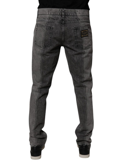 Dolce &amp; Gabbana – Zweifarbige Jeans aus grauem Baumwolldenim