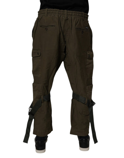 Dolce &amp; Gabbana Braune Cargohose aus Baumwollstretch