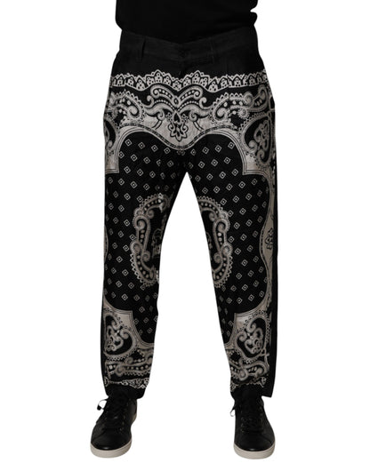 Dolce &amp; Gabbana Black Bandana Cotton Skinny Denim Jeans