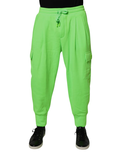 Dolce &amp; Gabbana Neon Green Cargo Jogger Men Sweatpants Pants