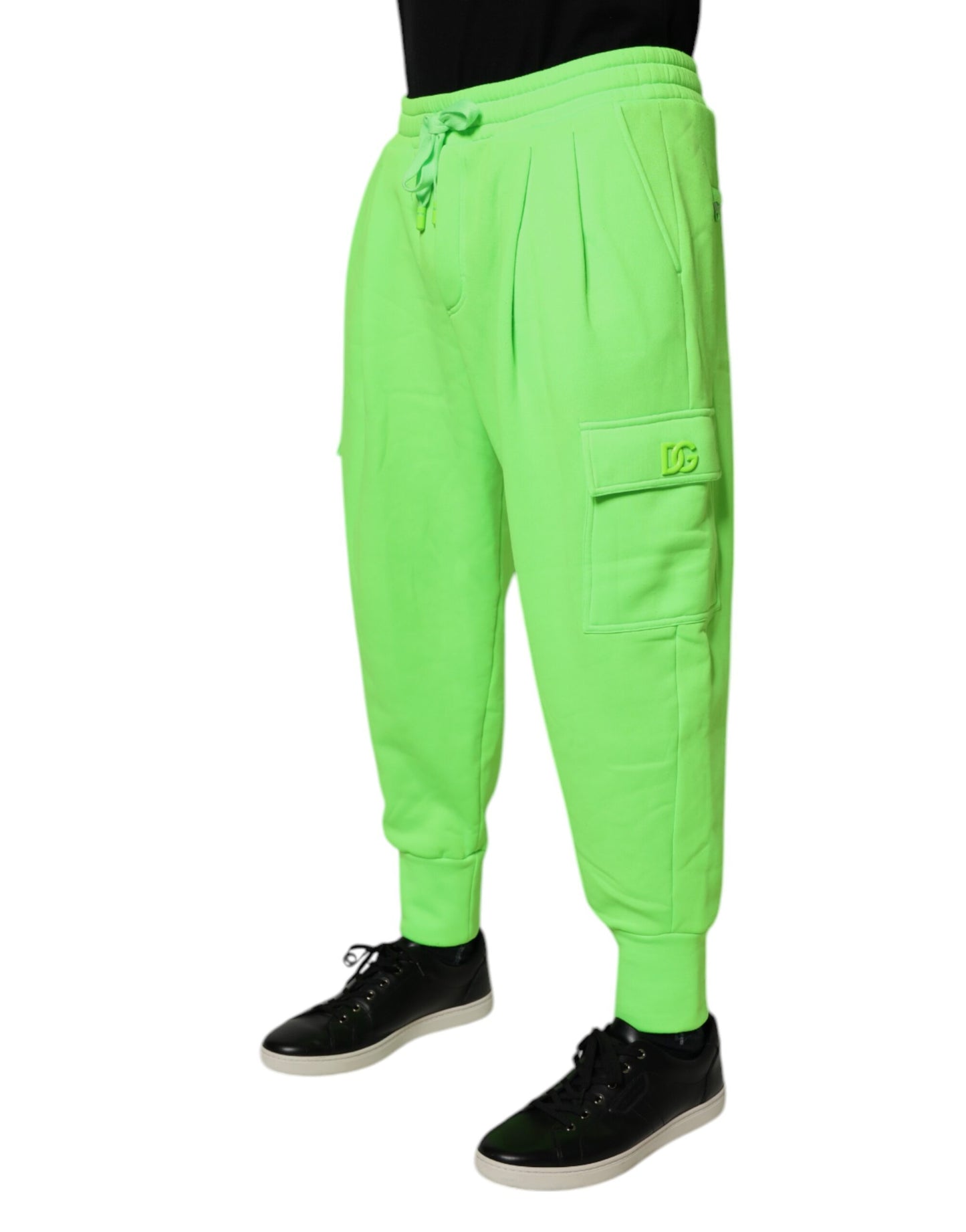 Dolce &amp; Gabbana Neon Green Cargo Jogger Men Sweatpants Pants
