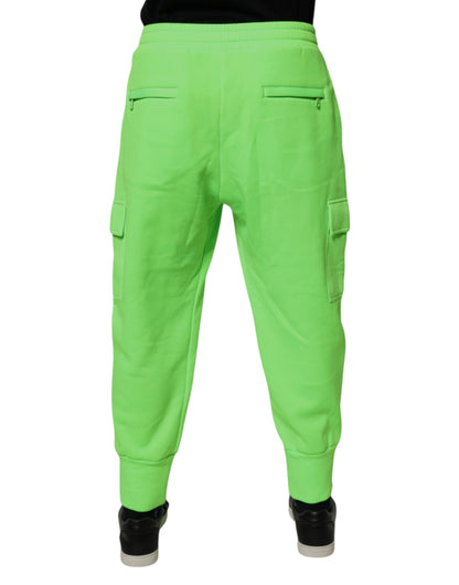 Dolce &amp; Gabbana Neon Green Cargo Jogger Men Sweatpants Pants
