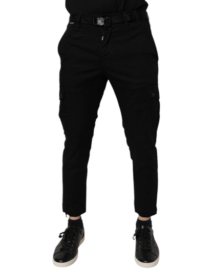 Dolce &amp; Gabbana Black Cotton Stretch Skinny Cargo Denim Jeans