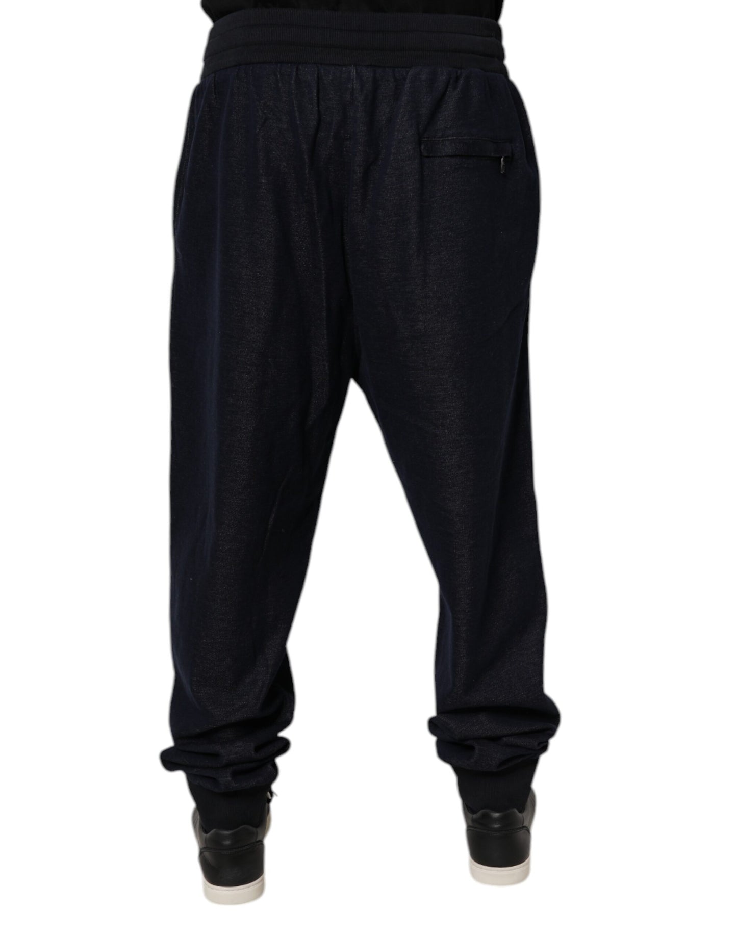 Dolce &amp; Gabbana Black Jacquard Cotton Jogger Sweatpants Pants
