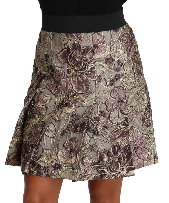 Dolce &amp; Gabbana – A-Linien-Minirock aus Jaquard mit Blumendruck