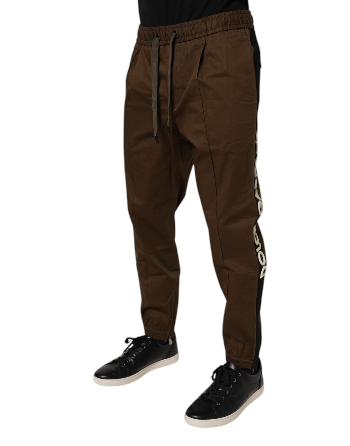 Dolce &amp; Gabbana Brown Cotton Stretch Jogger Sweatpants Pants