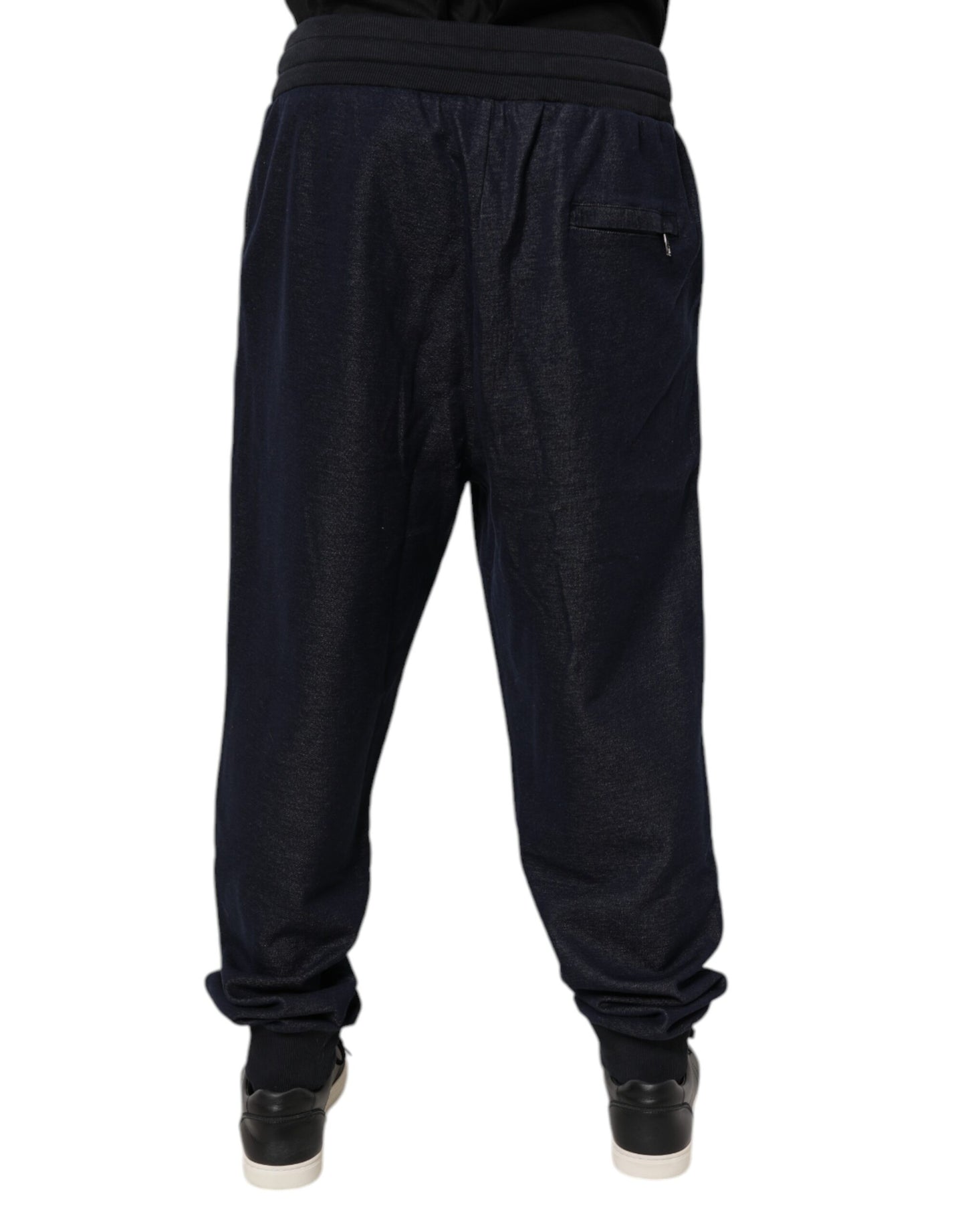 Dolce &amp; Gabbana Black Jacquard Jogger Men Sweatpants Pants