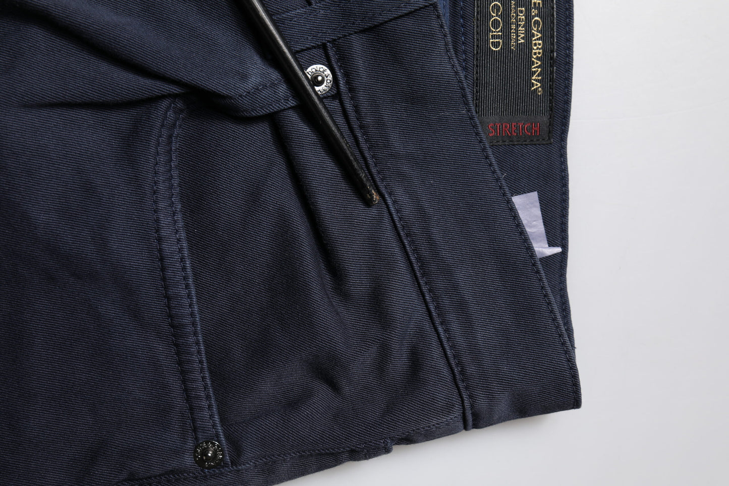 Dolce &amp; Gabbana Dark Blue GOLD Cotton Skinny Men Denim Jeans