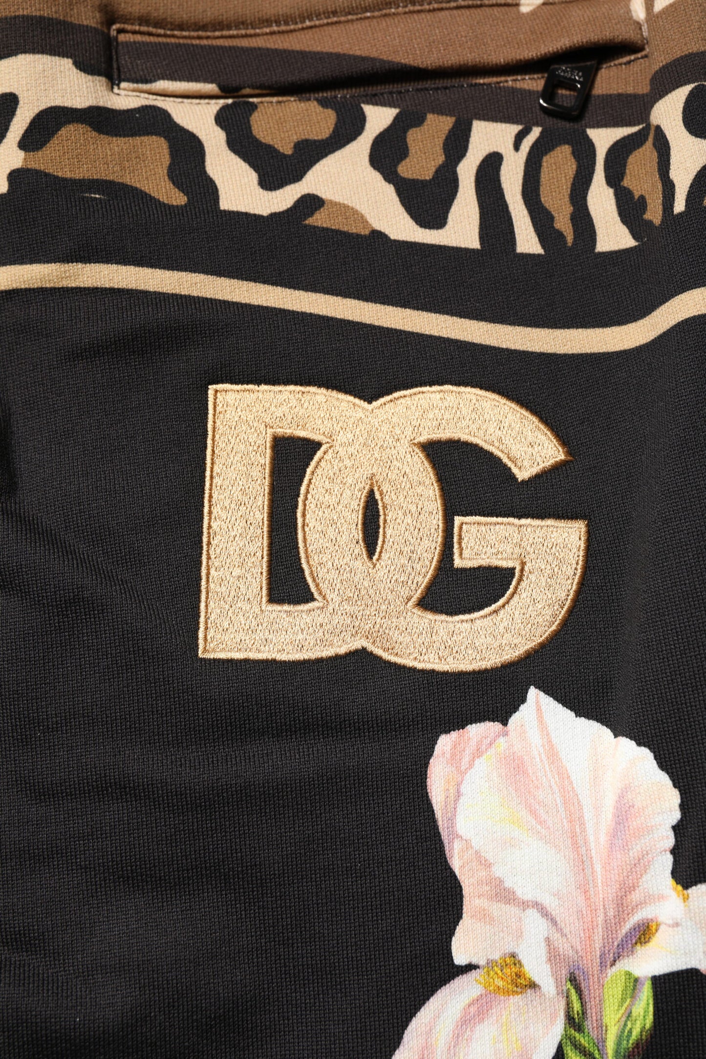 Dolce &amp; Gabbana Black Floral Cotton Jogger Sweatpants Pants