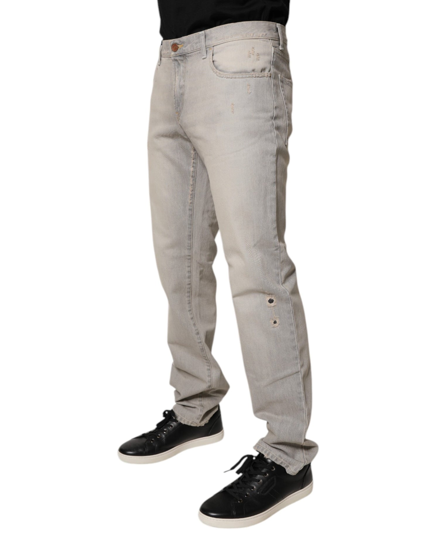 Dolce &amp; Gabbana Light Gray Cotton Skinny Denim Jeans