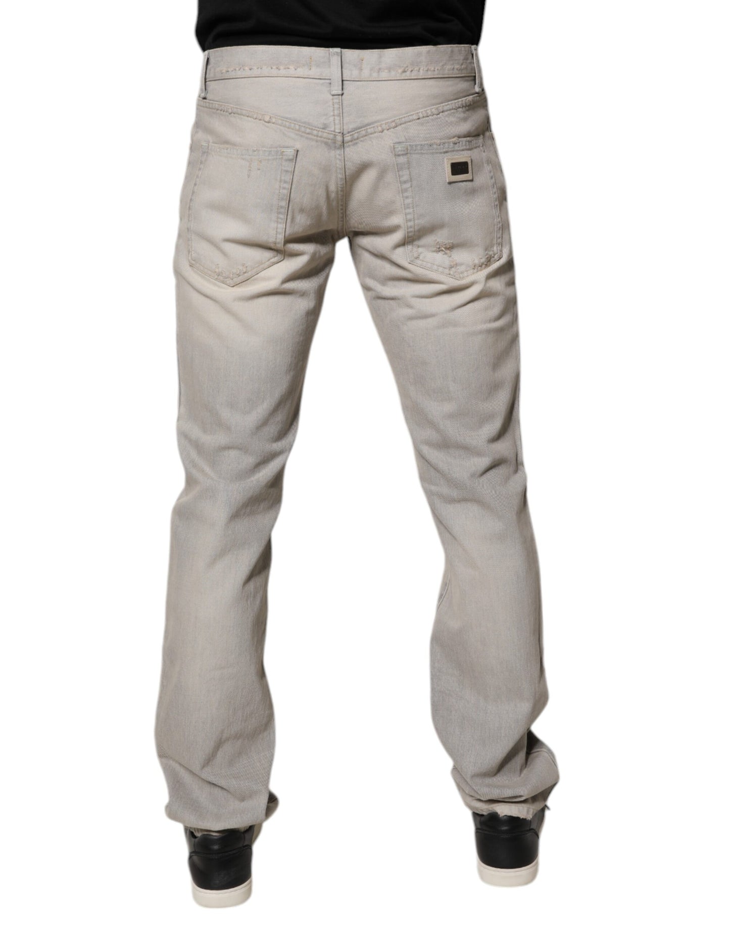 Dolce &amp; Gabbana Light Gray Cotton Skinny Denim Jeans