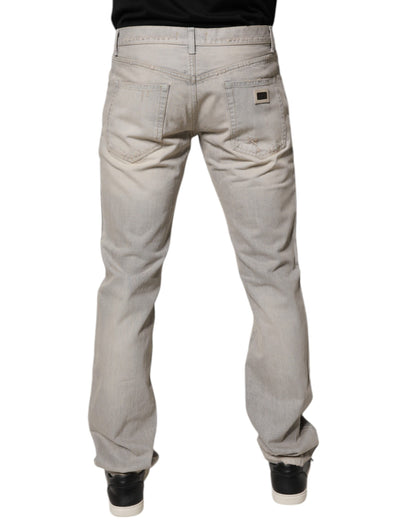 Dolce &amp; Gabbana Light Gray Cotton Skinny Denim Jeans