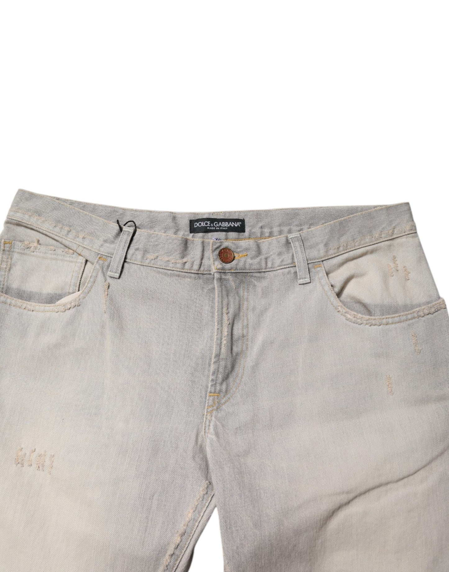 Dolce &amp; Gabbana Light Gray Cotton Skinny Denim Jeans