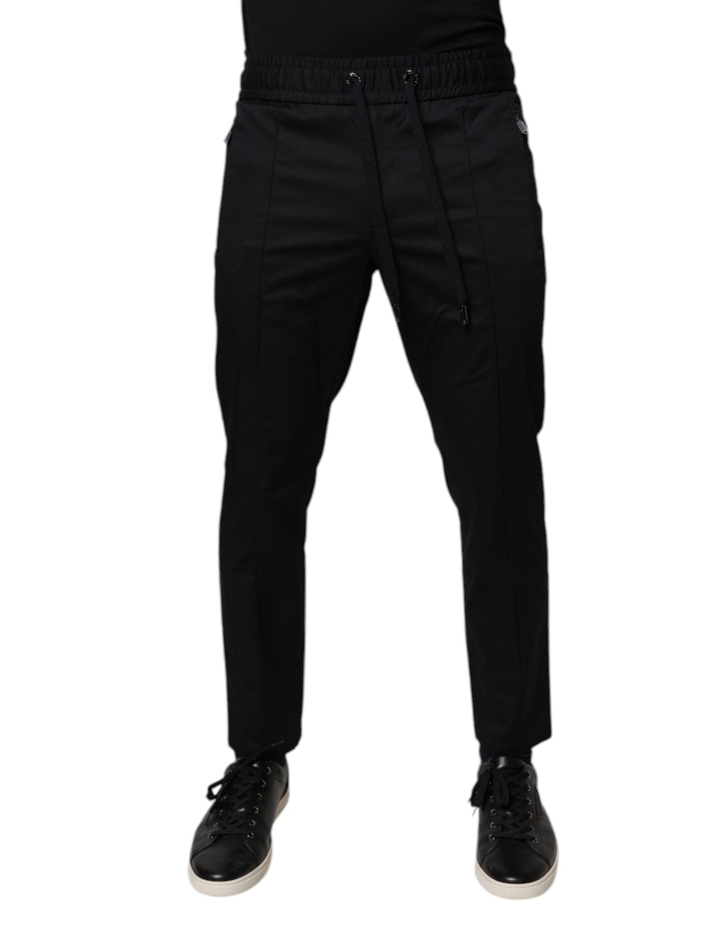 Dolce &amp; Gabbana Dark Blue Cotton Men Jogger Sweatpants Pants