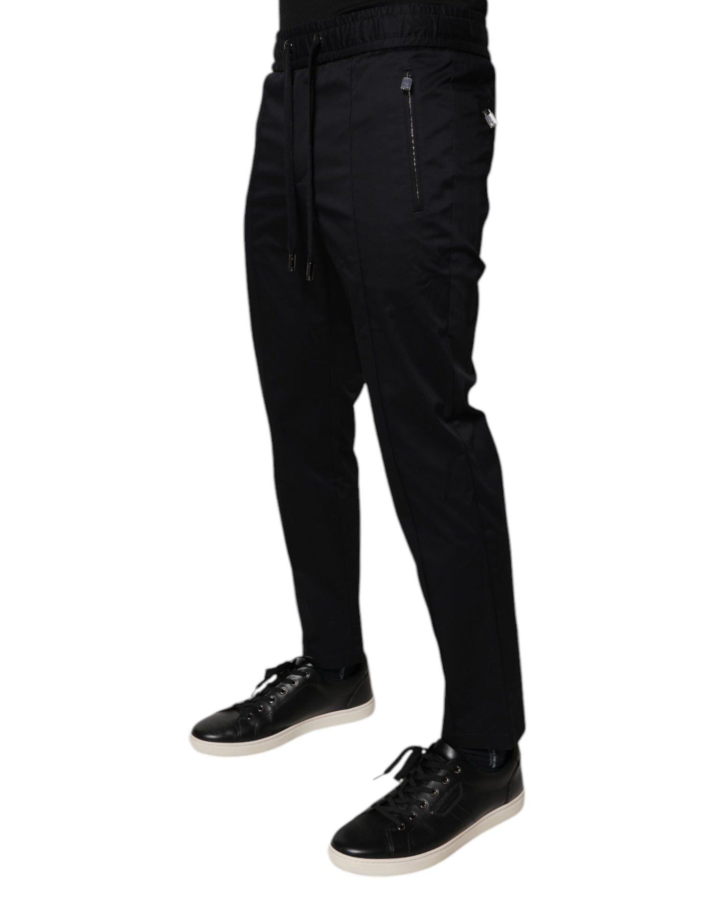 Dolce &amp; Gabbana Dark Blue Cotton Men Jogger Sweatpants Pants