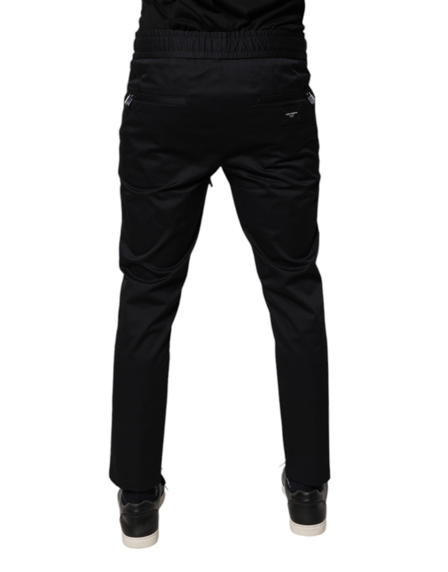 Dolce &amp; Gabbana Dark Blue Cotton Men Jogger Sweatpants Pants
