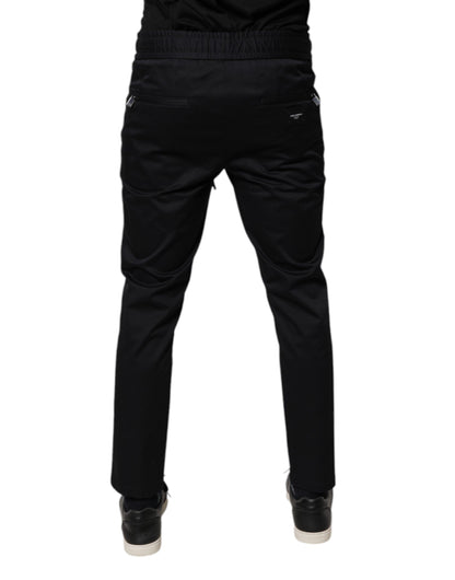 Dolce &amp; Gabbana Dark Blue Cotton Men Jogger Sweatpants Pants